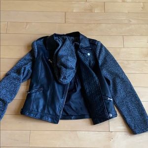 Leather sweater jacket